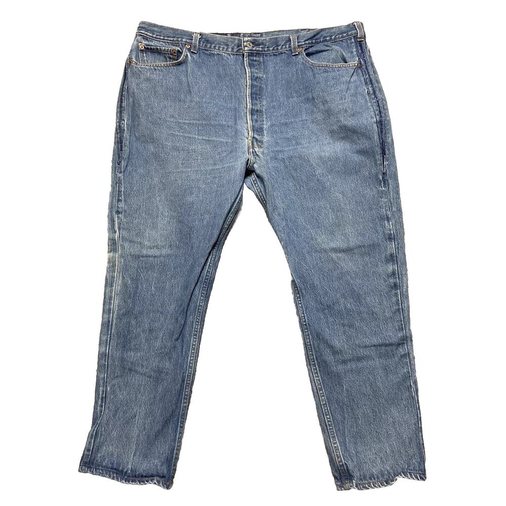 Levi's Strauss Signature Cropped Jeans Men Size 46x32‎ Blue Denim